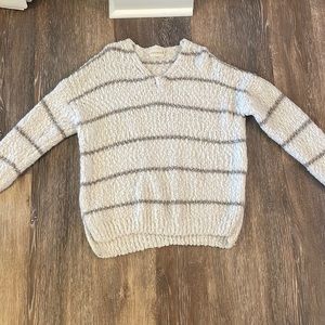 Striped wool sweater.